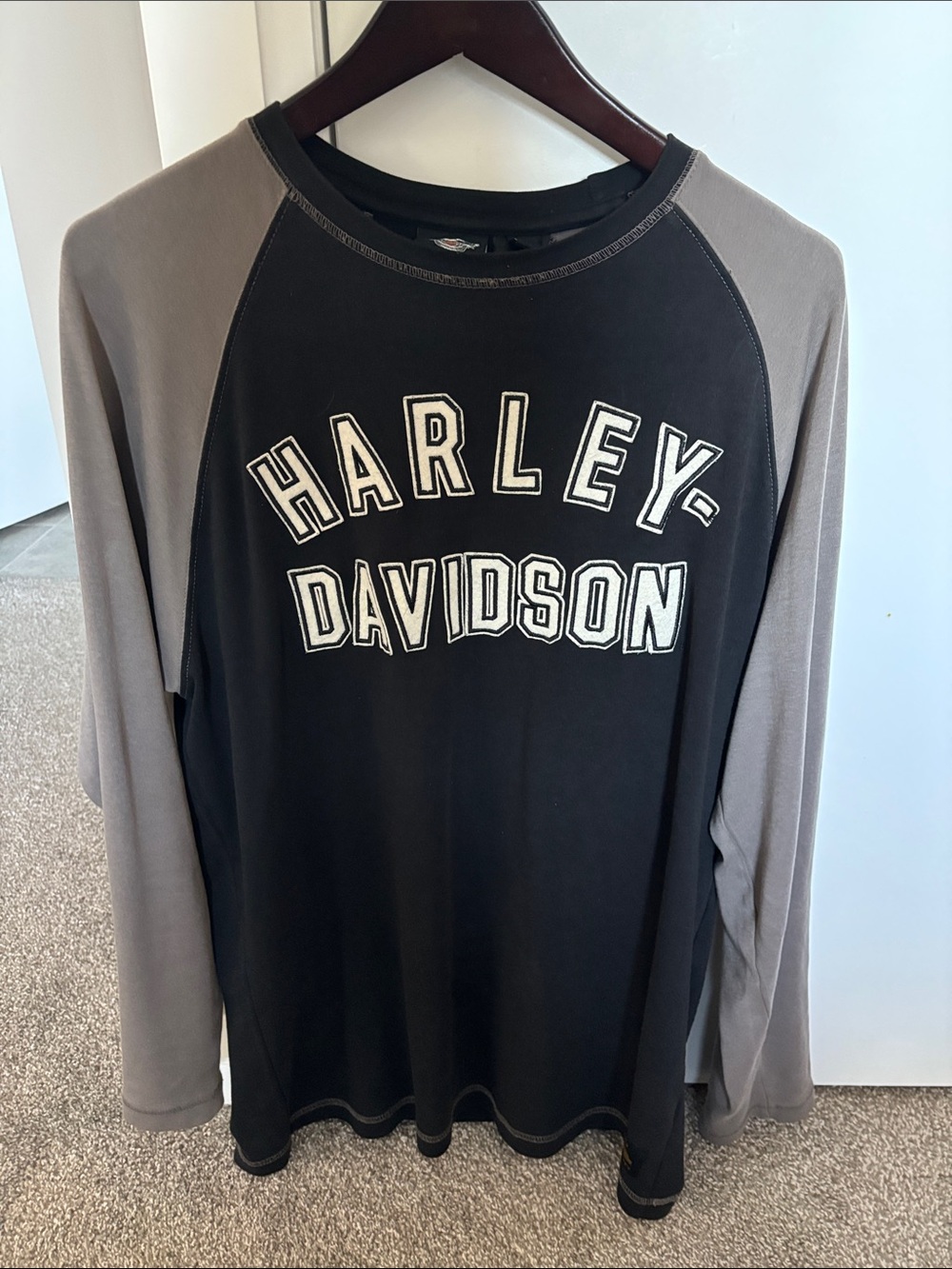Harley-Davidson Black Shirt with Gray Raglan Sleeves